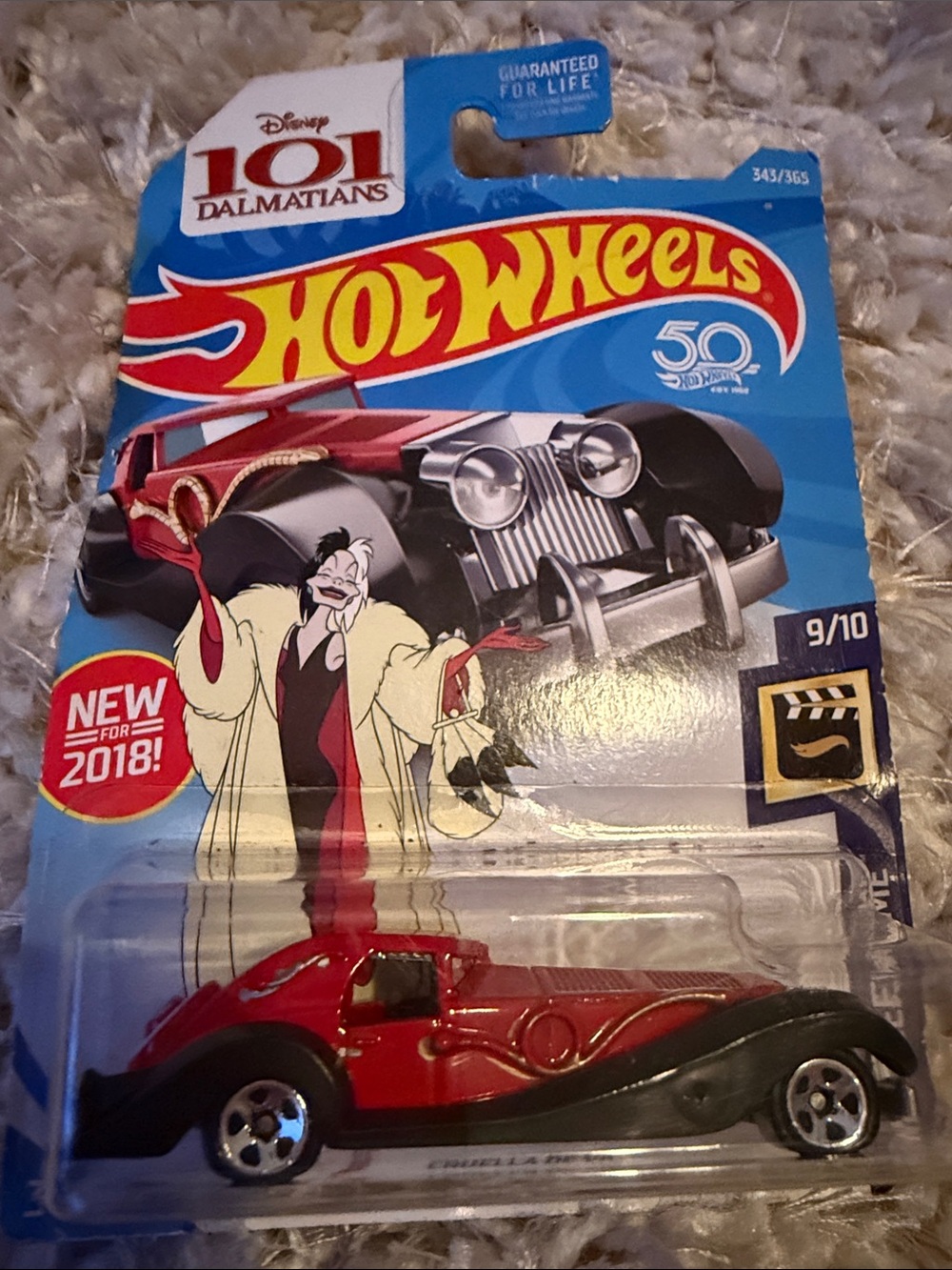 Hot Wheels 2018 Super Treasure Hunt Cruella De Vil 50th 101 Dalmatians NEW